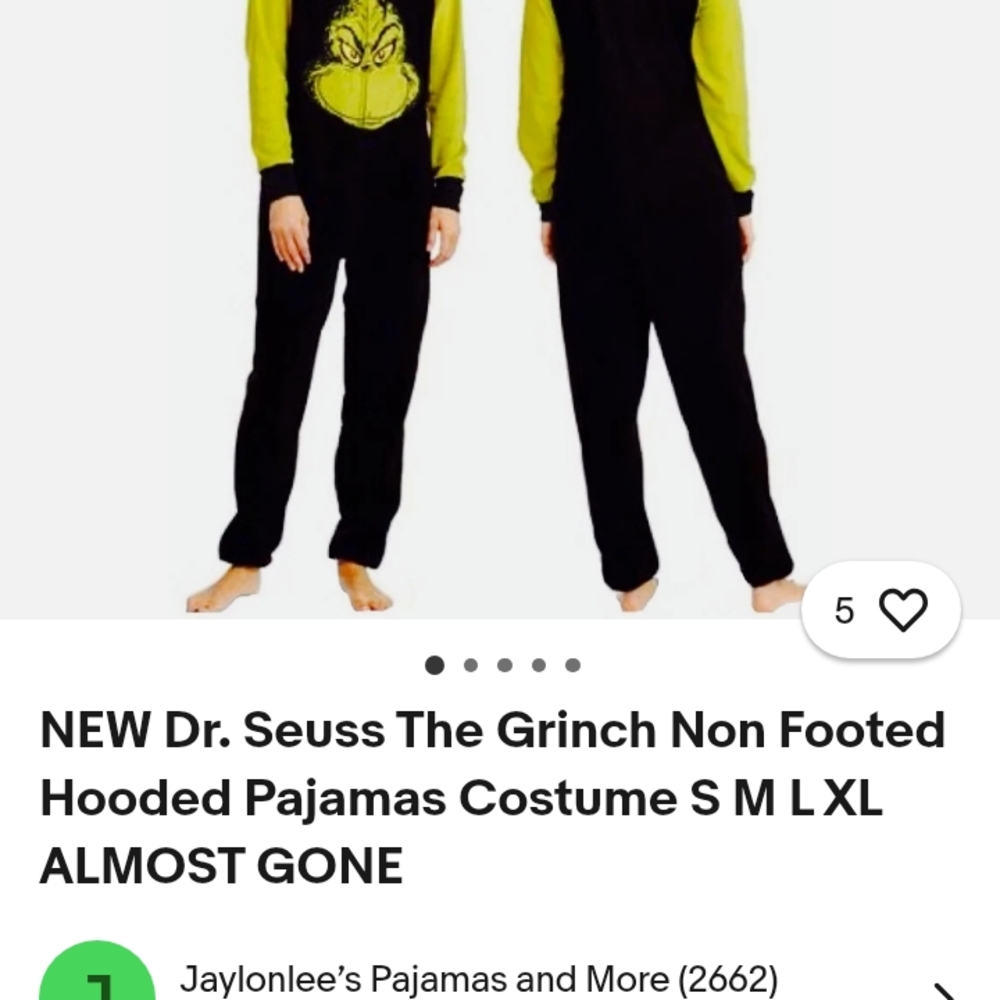 Dr. Seuss The Grinch Kids Hooded Pajama Onesie - Black and Green